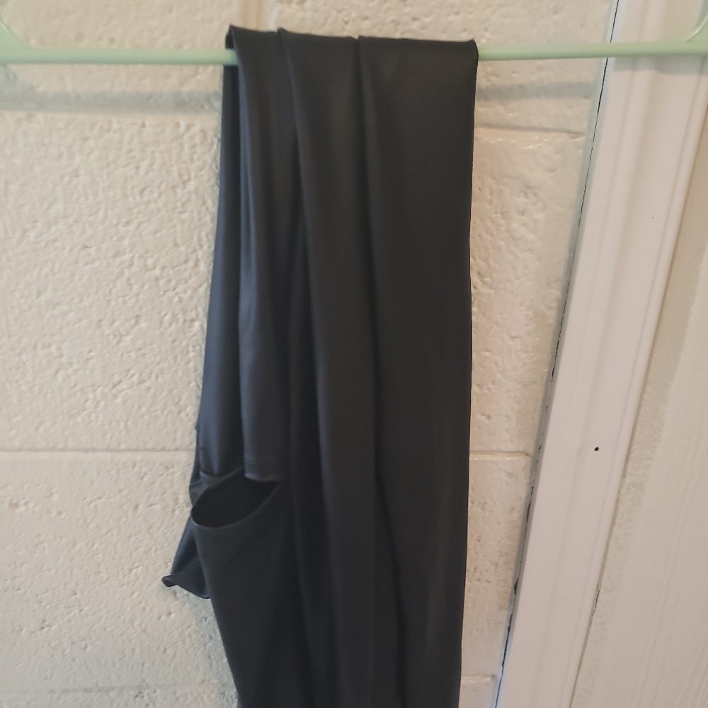 Black faux leather leggings